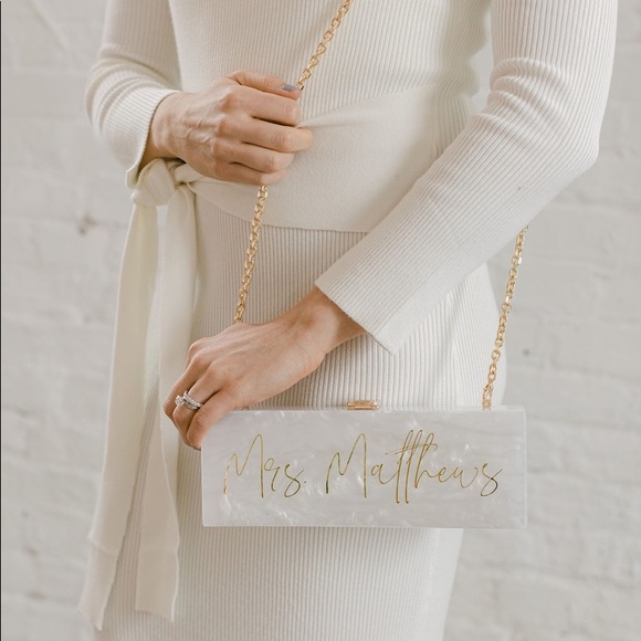 NEW “Mrs” Custom Acrylic Clutch - Picture 1 of 7